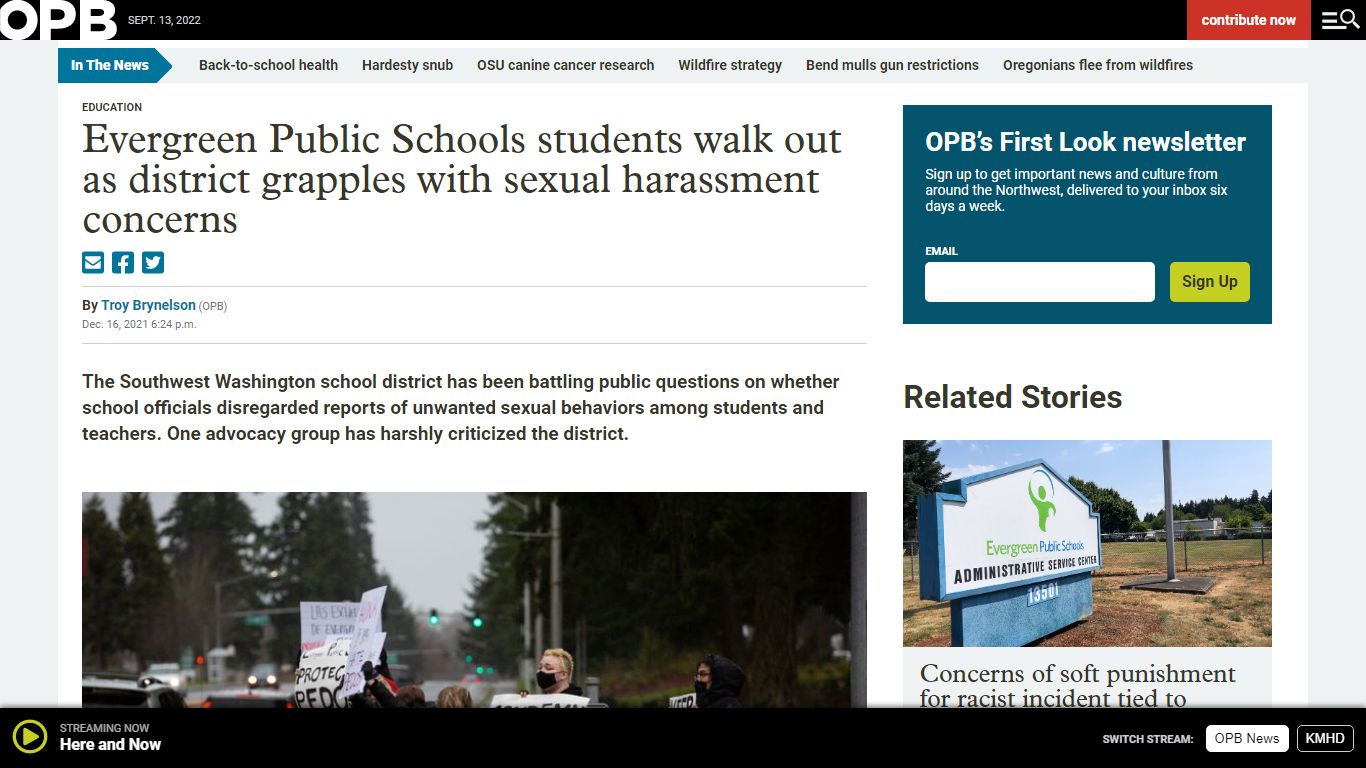 Evergreen Public Schools students walk out as district grapples ... - opb