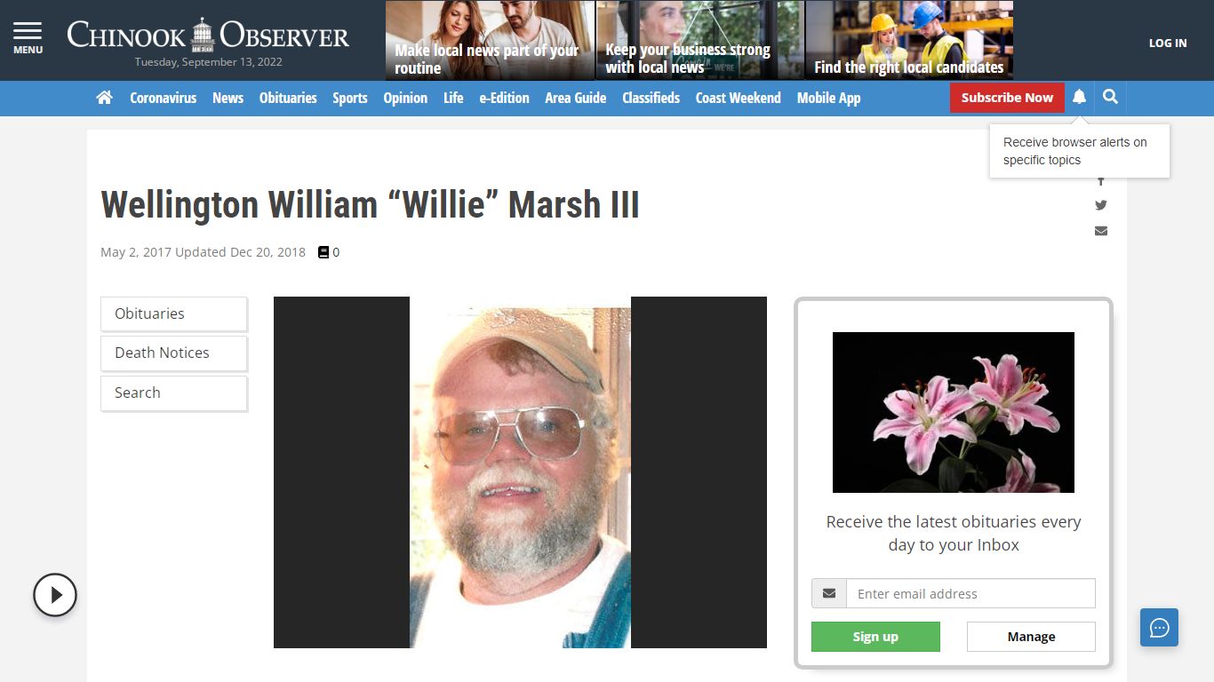 Wellington William “Willie” Marsh III - chinookobserver.com